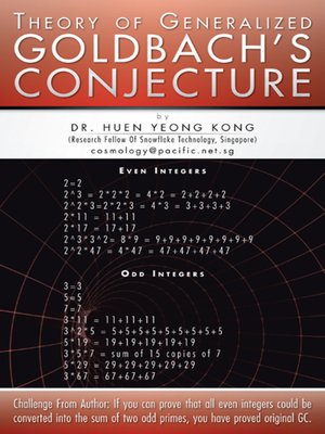 cover image of Theory of Generalized Goldbach's Conjecture